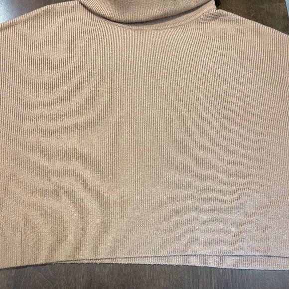 Zara Turtleneck Sweater Women's Size Large Faux Pearl Buttons Ribbed Knit Brown - Picture 7 of 16